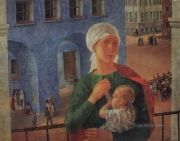 ペトログラードのクズマ・ペトロフ・ヴォドキンの母子出産 Oil Paintings